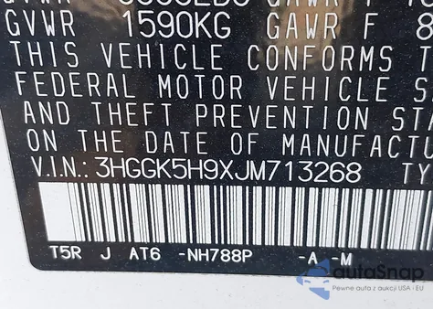2018 Honda Fit Ex-L from USA, damaged, VIN 3HGGK5H9XJM713268